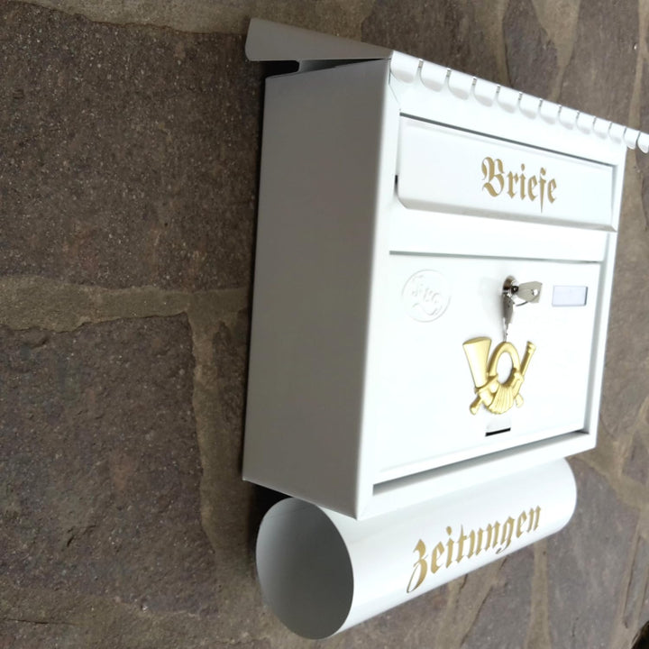 Stabiler Briefkasten Flachdach Katalogeinwurf, Premium-Qualität, mit Schutzlackierung Verschiedene M