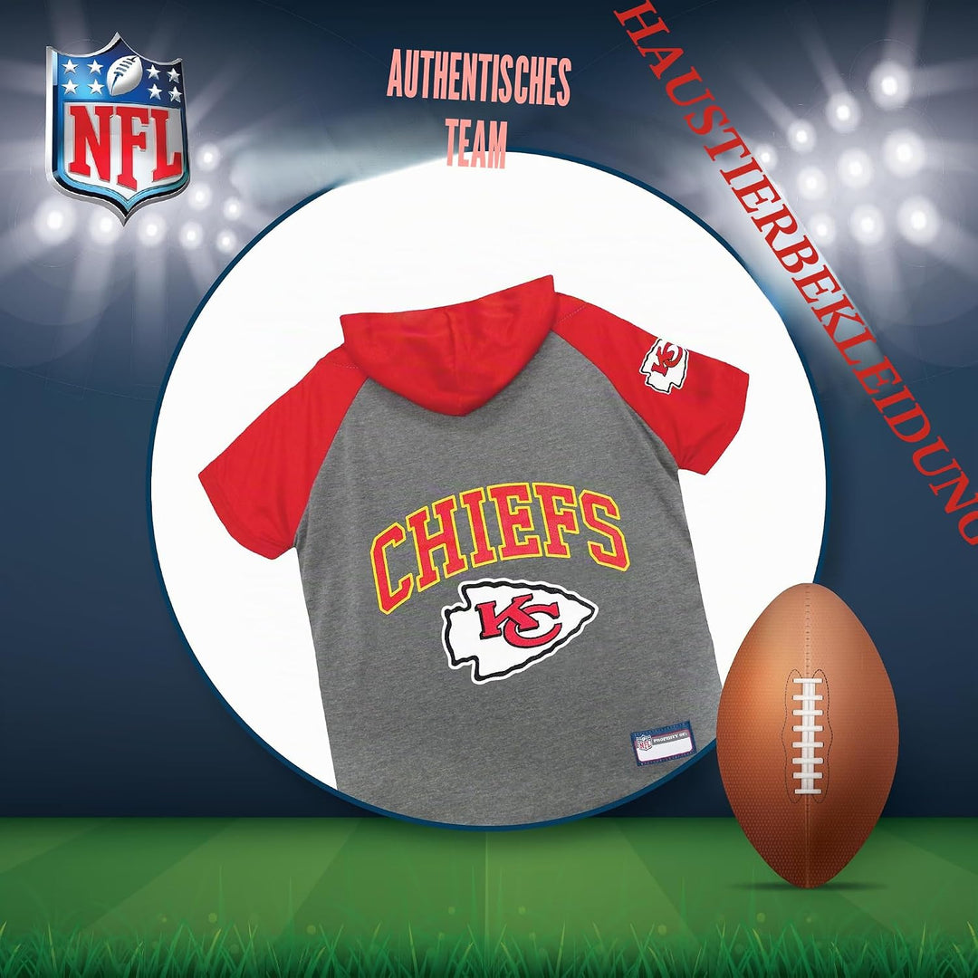 Pets First KCC-4044-XS NFL Kansas City Chiefs Hoodie für Hunde &amp; Katzen | NFL Football Licensed Dog