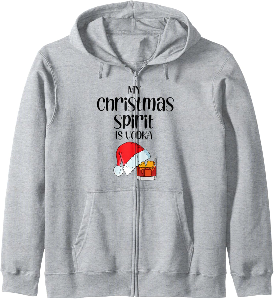 Lustiges Weihnachtszitat mit Aufschrift "My Christmas Spirit is vodka" Kapuzenjacke
