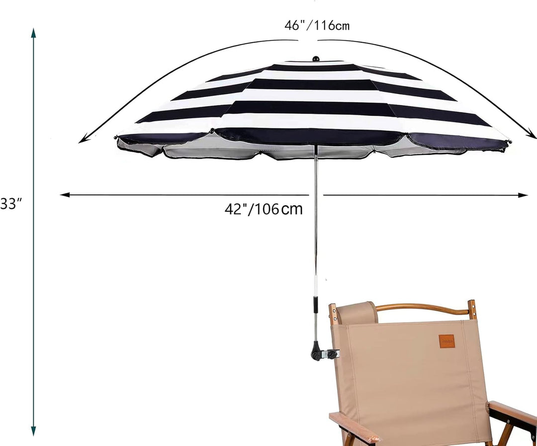 STARRY CITY Sonnenschirm für Stuhl mit Verstellbarer Klemme,Oberfläche115cm,mit Regenschirm Clip Bef