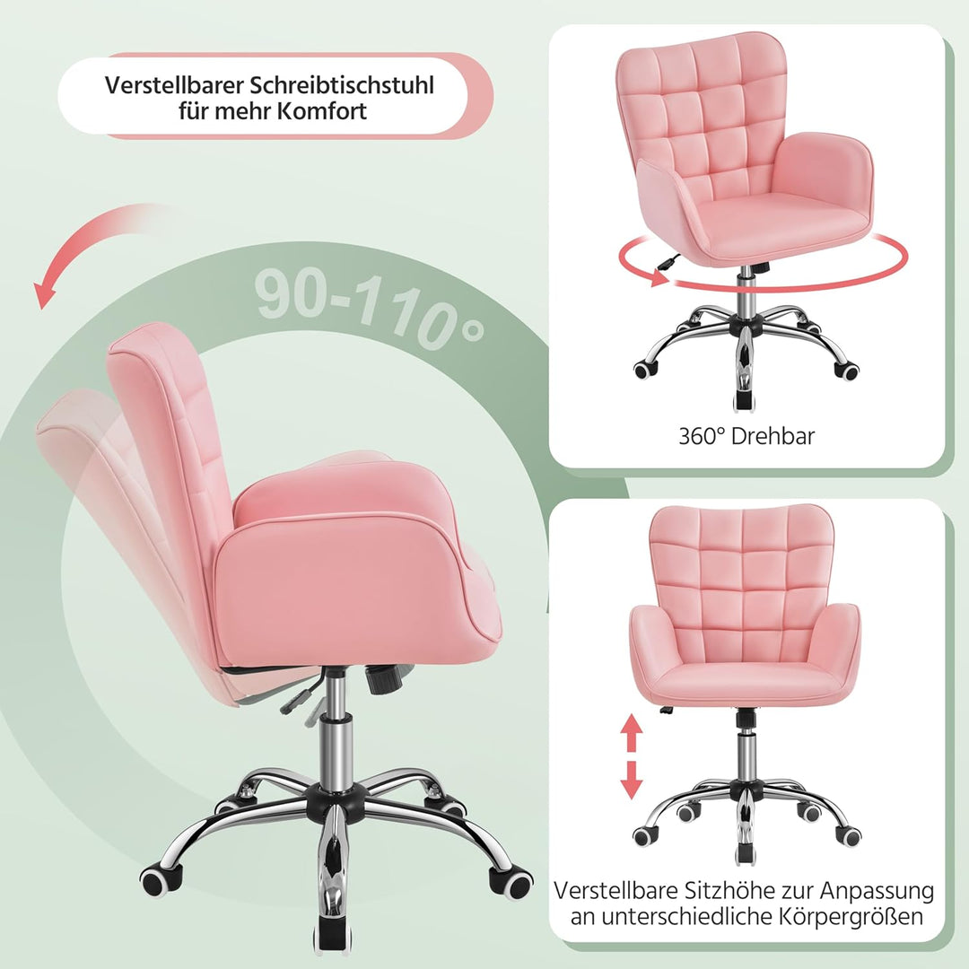 Yaheetech Bürostuhl Ergonomischer Schreibtischstuhl Bürohocker Arbeitsstuhl Drehstuhl höhenverstellb