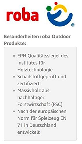 roba Kinder Outdoor+ Sitzgruppe - Picknick for 4 - Garten Sitzgarnitur aus wetterfestem Massivholz -