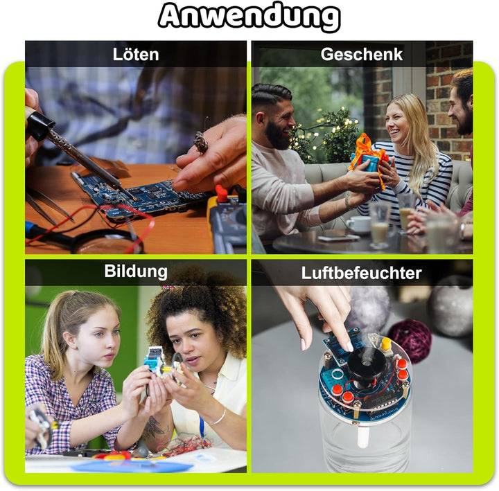 DIY Luftbefeuchter Lötbausatz mit OLED Display – Temperatur- & Luftfeuchtigkeitsanzeige, Timer & Zie