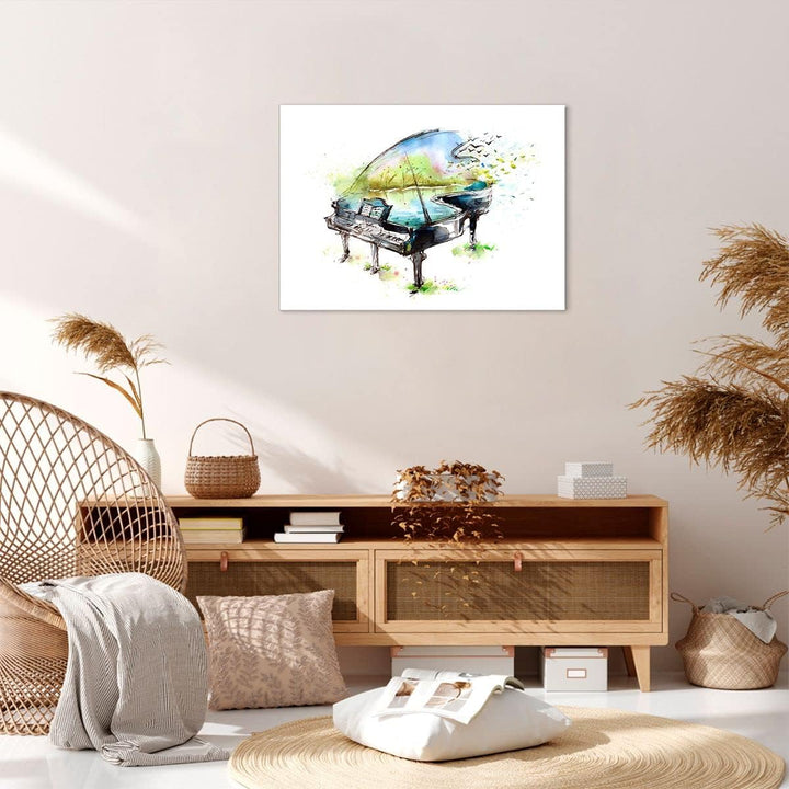 Bilder auf Leinwand Klavier Natur Musik Eleganz Leinwandbild 70x50cm Wandbilder Dekoration Wohnzimme