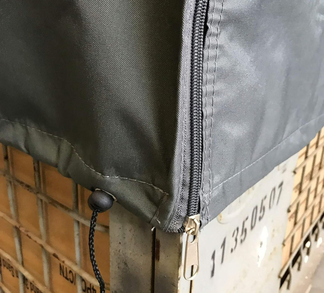 QUICK STAR Gitterbox Abdeckung 125x85x50cm Grau Schutzhaube Abdeckplane Staubschutz Palettenmöbel