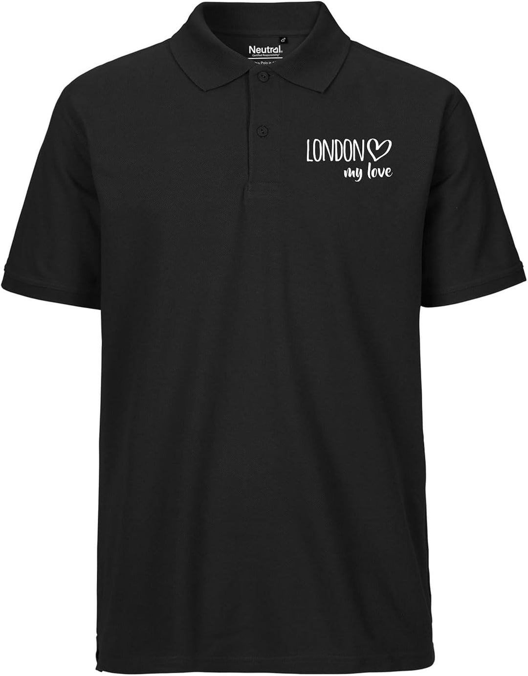 Huuraa Herren Polo Shirt London My Love Bio Baumwolle Fairtrade Oberteil Grösse S-3XL für alle Fans