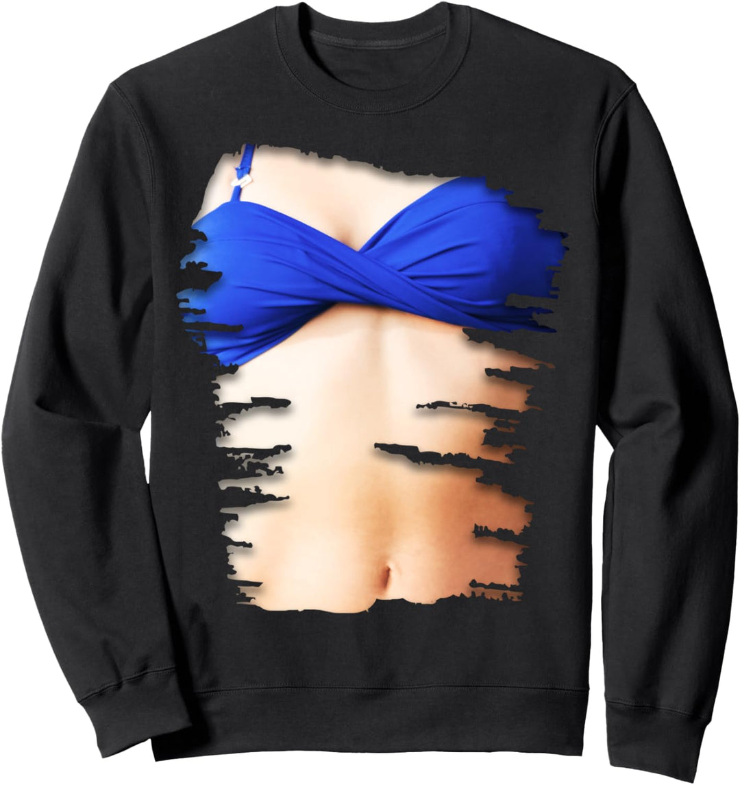 Fake Bikini Model Topmodel Körper Sweatshirt