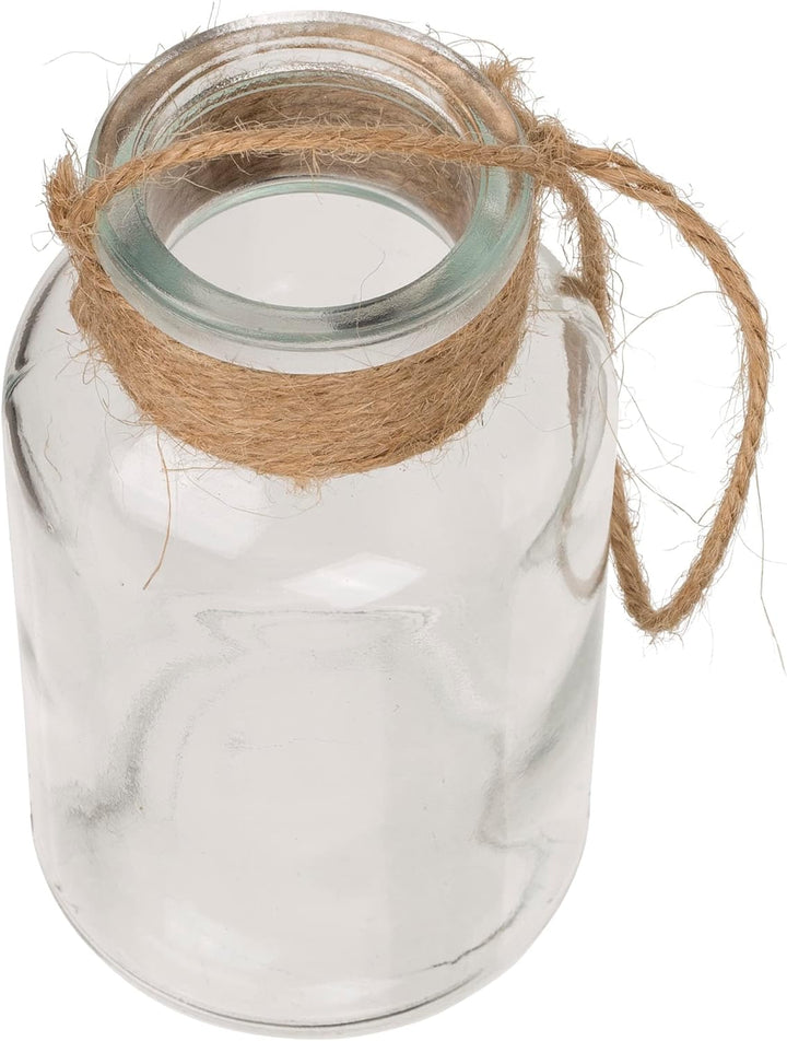 Mini-Vasen Glasflaschen mit Juteschnur kleine Dekoflaschen Blumenvase Deko-Vase Tischvase Väschen Gl