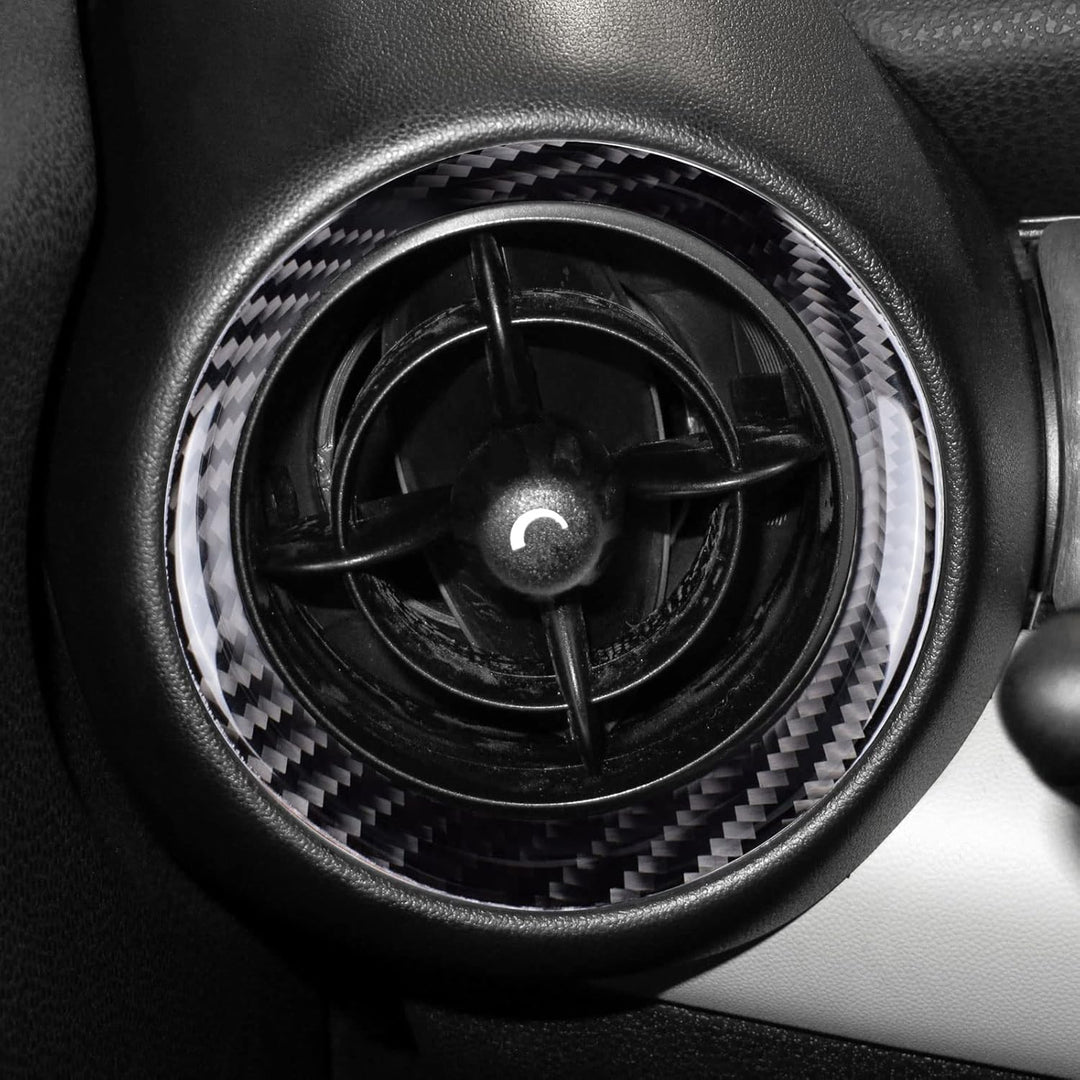 KUNGKIC Kohlefaser Seite Mitte Luftauslass Entlüftung Dekorative Aufkleber Innenraum Carbon Fiber Si