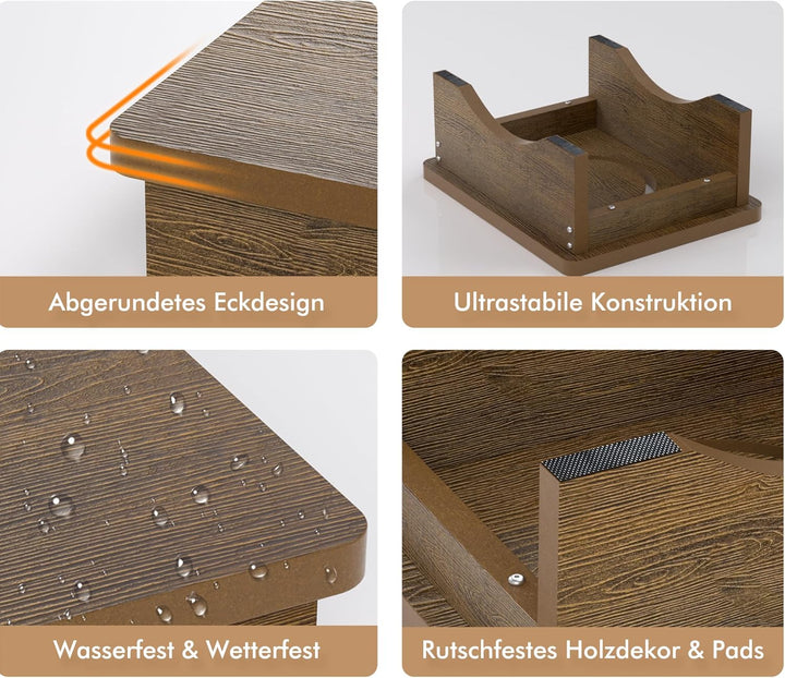 Rutschfester Tritthocker mit Gummifüssen für Senioren und Kinder, 40 × 32 × 14 cm, robuste Stufe mit