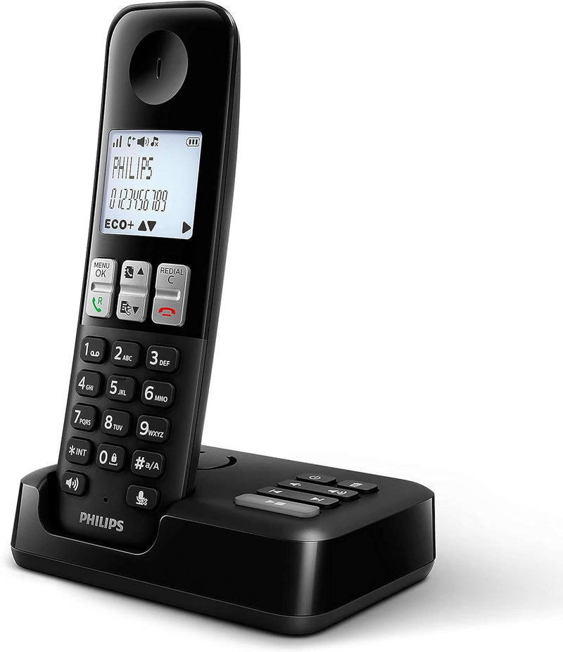 Philips D255 Schnurlostelefon - DECT - 1,8 Zoll Display - Plug & Play - 16 Stunden Sprechzeit - 25 M