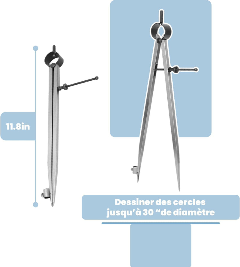 Flügelteiler, Linienpositionsschreiber Zeichenkompasse Handwerk Drehwerkzeug Zeichenkompass 100 mm 1