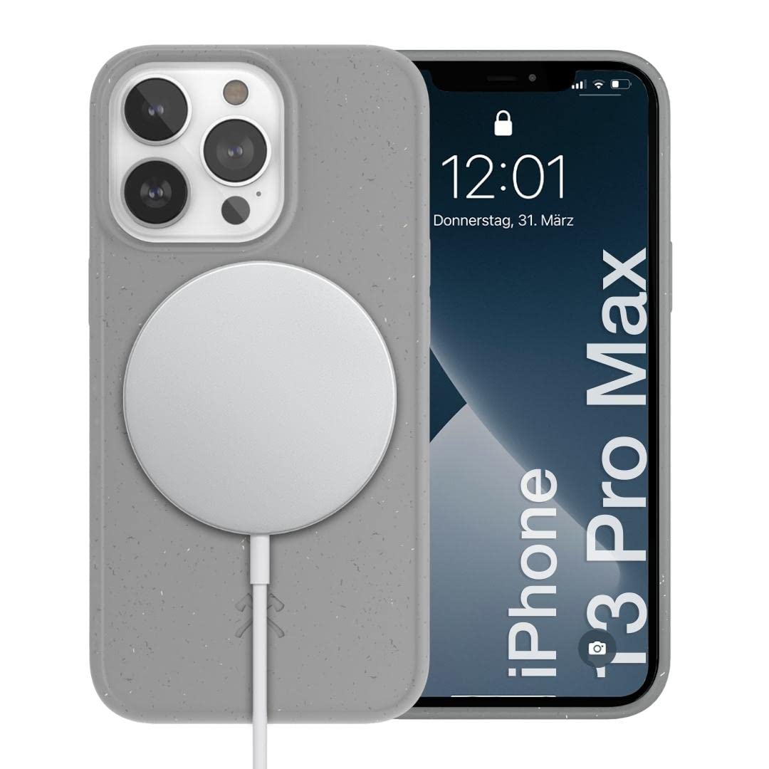 Woodcessories - Magnetische Antibakterielle Bio Hülle kompatibel mit iPhone 13 Pro Max Hülle mit Mag