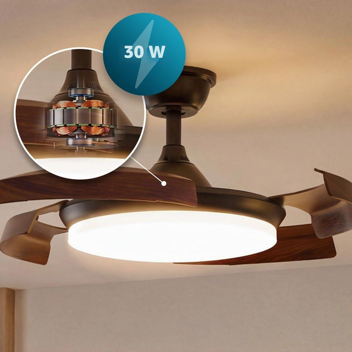 Cecotec Deckenventilator mit Licht Aero 4500 Puzzle Invisible Black | 30 W DC-Motor, Fernbedienung,