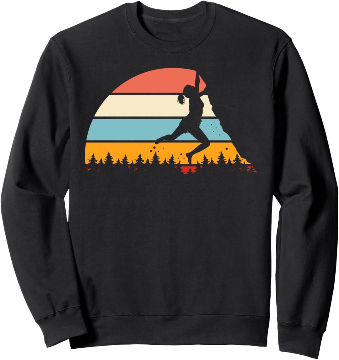 Kletterer Klettern Berg Bouldern Vintage Design Sweatshirt