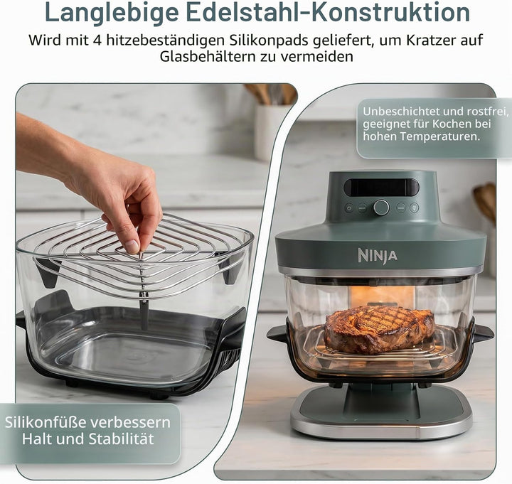 HAIWILL 2 Stück Ersatz Grillrost Edelstahl für Ninja CRISPi PRO XL AS090EU und FN101EU Airfryer Zube