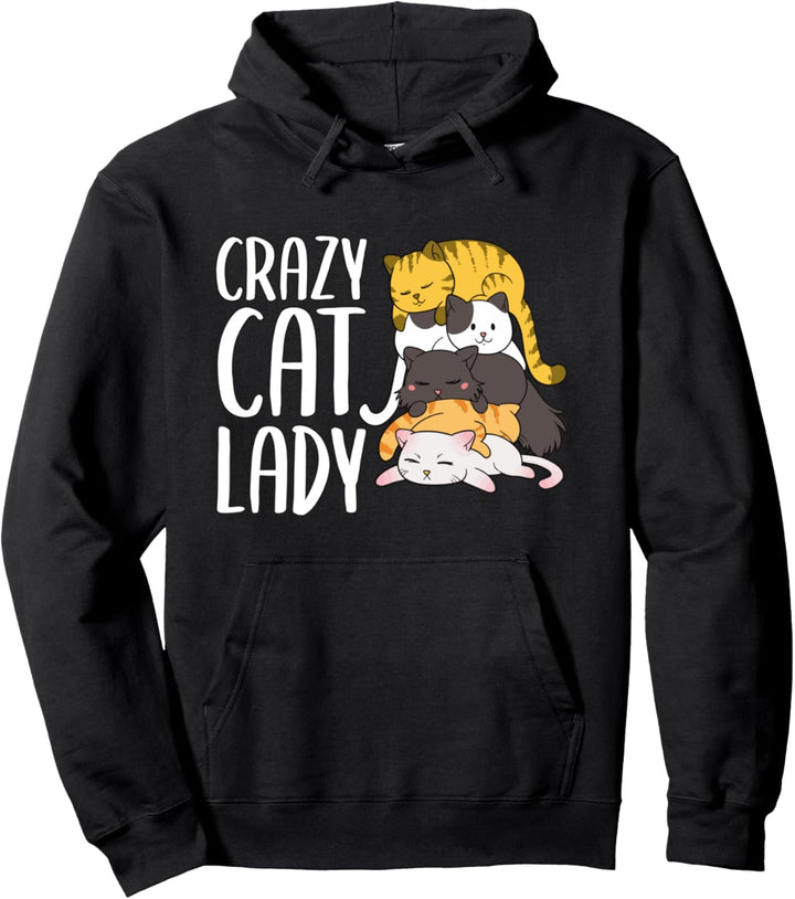 Crazy Cat Lady Katze Geschenk Lustiges Katzen Outfit Katze Pullover Hoodie
