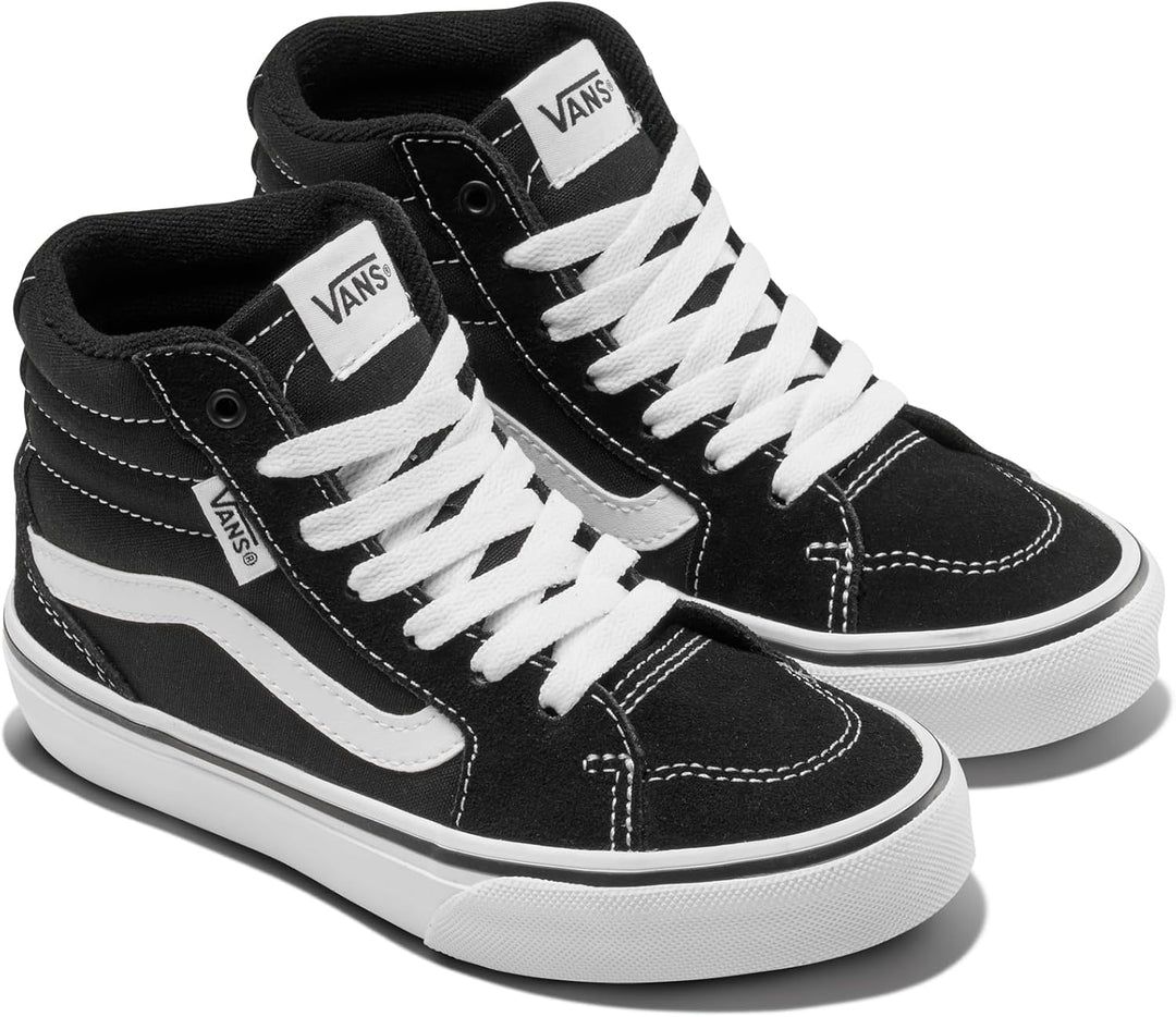 Vans Unisex Kinder Filmore Hi Sneaker 35 EU Suede Canvas Black White, 35 EU Suede Canvas Black White