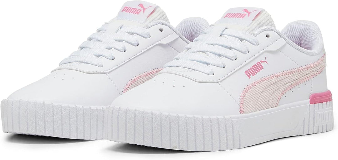 PUMA Mädchen Carina 2.0 Corduroy Jr Sneaker 37 EU Puma White Frosty Pink Strawberry Burst, 37 EU Pum