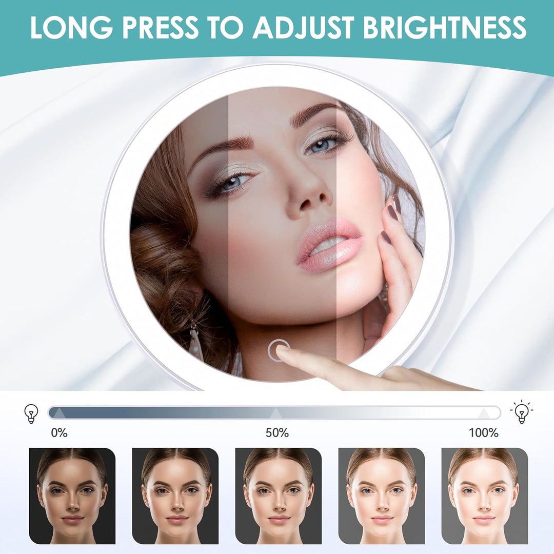 B Beauty Planet Kosmetikspiegel mit Beleuchtung 20fach,doppelseitiger 1x/20x kompaktspiegel,mit vers