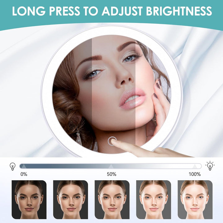 B Beauty Planet Kosmetikspiegel mit Beleuchtung 20fach,doppelseitiger 1x/20x kompaktspiegel,mit vers