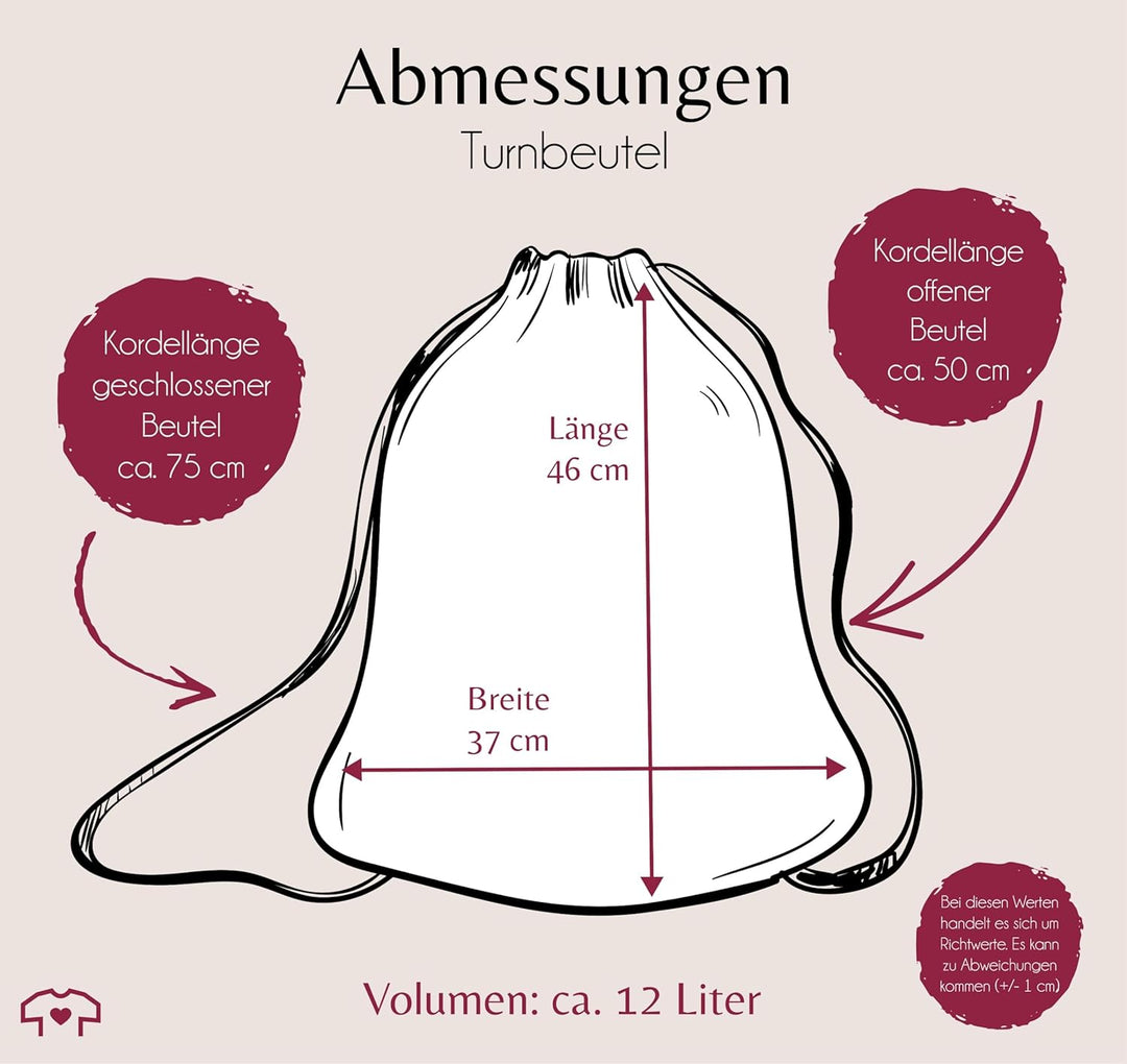 Turnbeutel Rucksack - Initialen - Buchstabe mit Name personalisiert I Anfangsbuchstabe I Initiale -