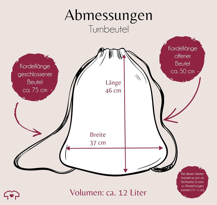 Turnbeutel Rucksack - Initialen - Buchstabe mit Name personalisiert I Anfangsbuchstabe I Initiale -