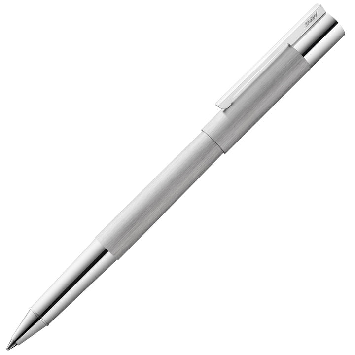 LAMY scala Tintenroller 351 - Rollpen aus strichmattiertem Edelstahl in der Farbe Silber mit Griffst