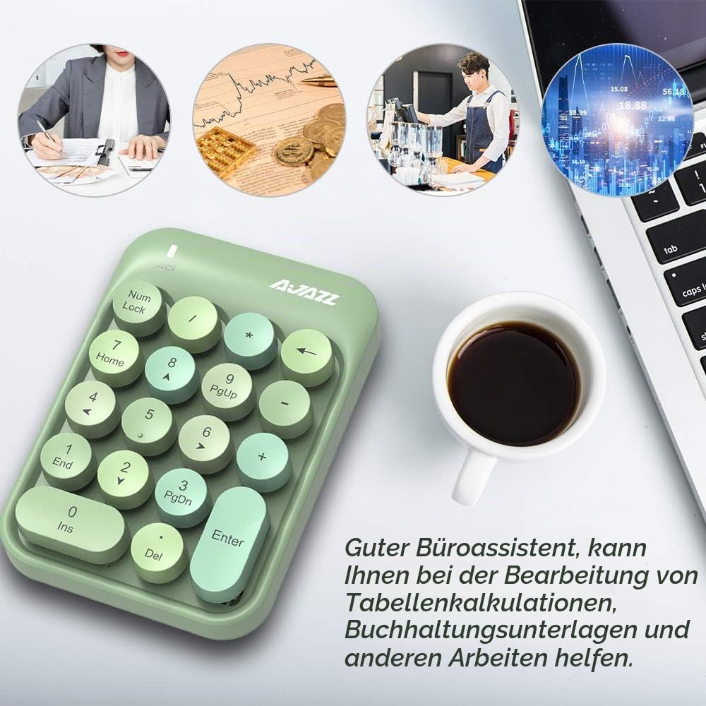FELiCON Nummernblock, 18 Tasten, kompakt, tragbar, leise, für Windows, iMac, MacBook, Laptop, Deskto
