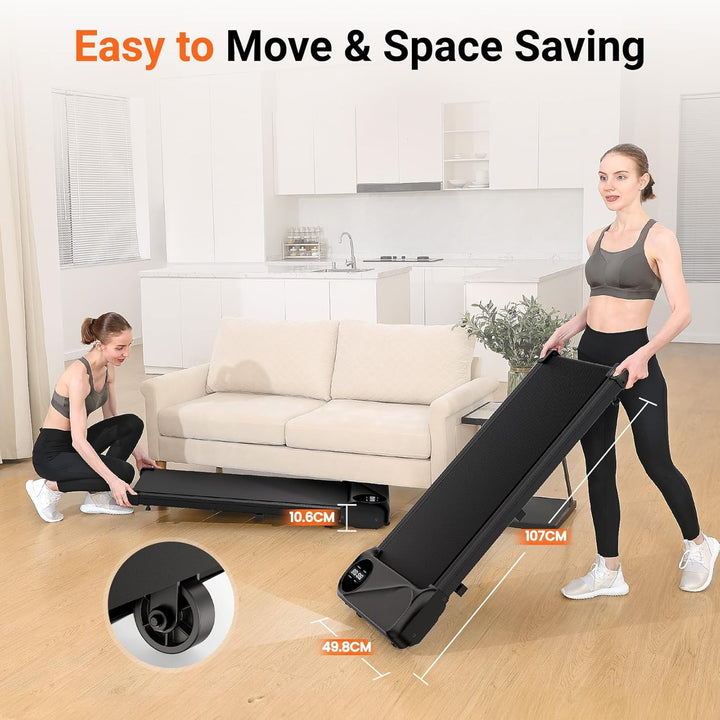 Dripex Schreibtisch Walking Pad mit Leise, Laufband für Zuhause 6 km/h, Doppelte Stossdämpfung mit F