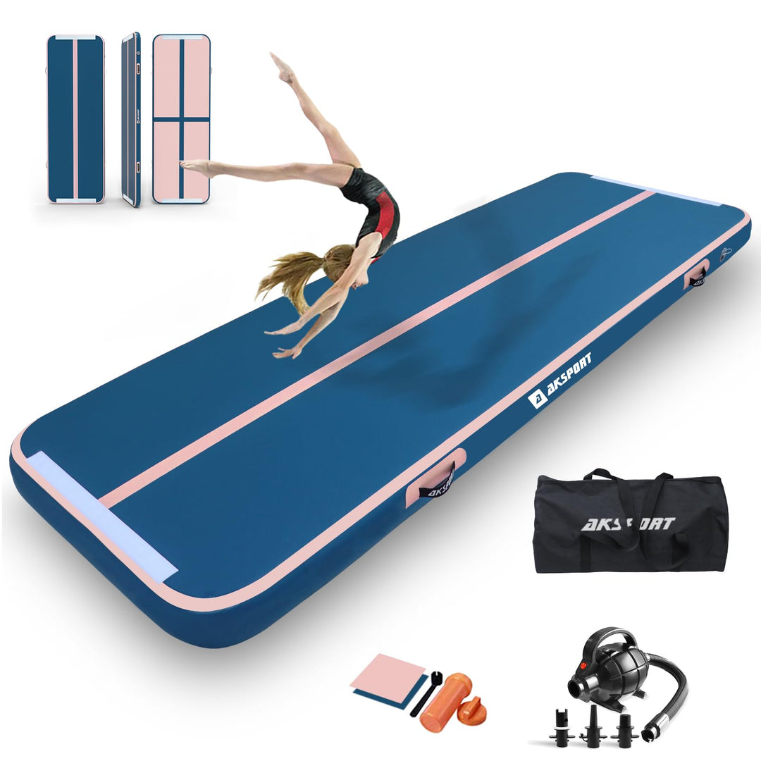 AKSPORT Air Matte Track Tumbling Matte,3/4/5/6m Aufblasbar Gymnastikmatte Turnmatte Tumbling Matten