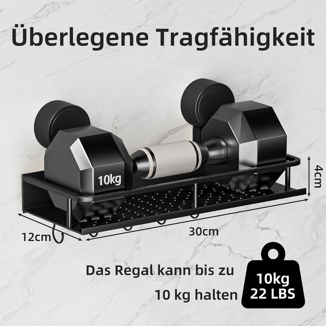 Wisfame Duschablage Saugnapf ohne Bohren,2 Stück Aluminium Badregal Saugnäpfen,Saugnapf Badezimmer R