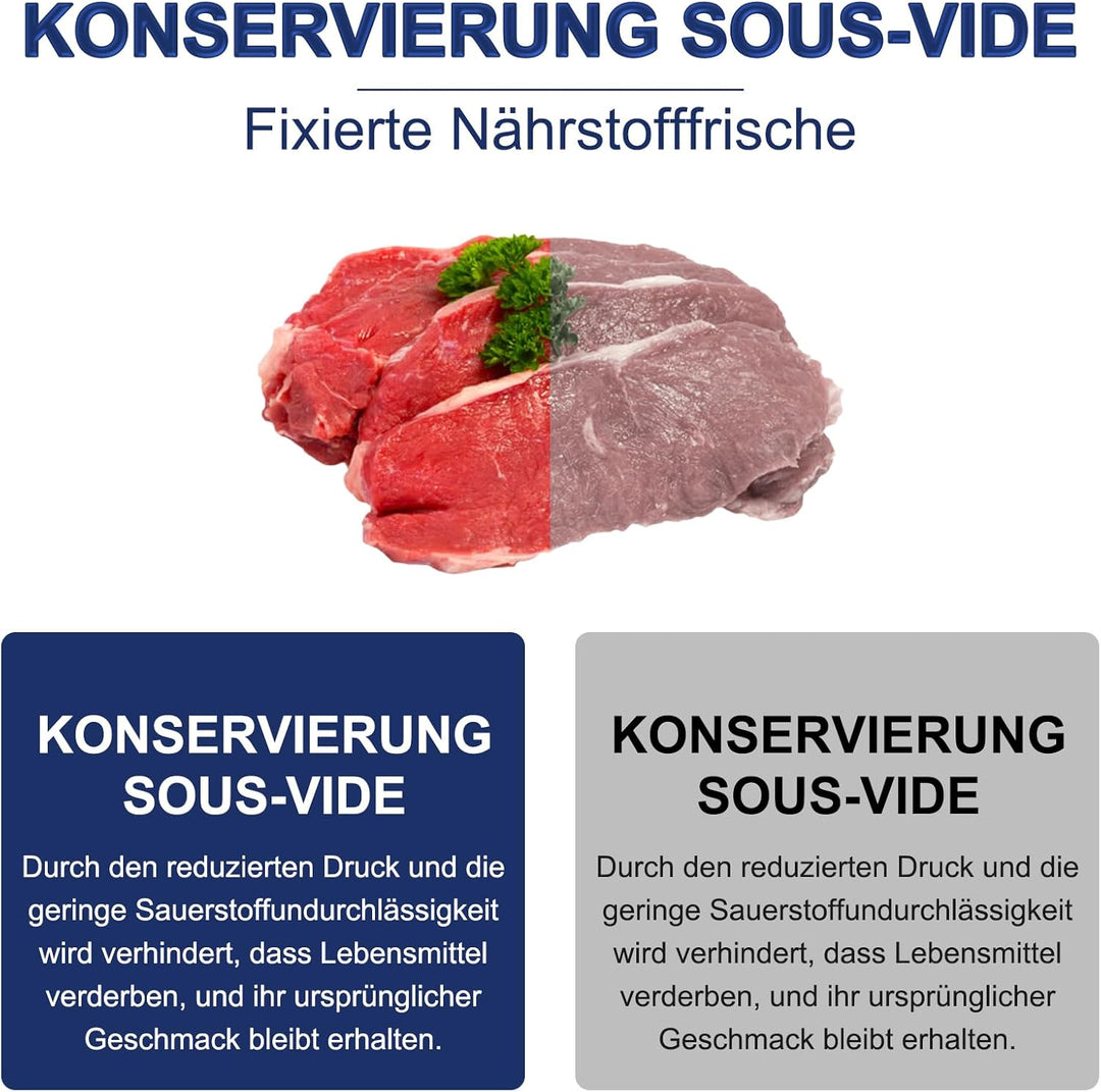 Vakuumiergerät 5 in 1, mit 50 Vakuumbeuteln, Vakuumiergerät mit Trocken- und Nassversiegelungsmodus