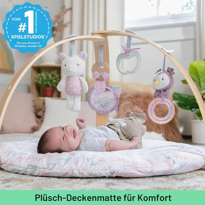 Ingenuity 12421 Cozy Spot Calla Wendedecke mit Spielbogen aus Holz, abnehmbaren Spielzeugen, Stützki