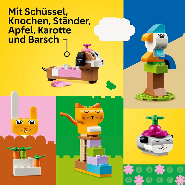 LEGO Classic Kreative Tiere, Box mit bunten Steinen, Baue Spielzeug-Tierfiguren aus Bausteinen wie H