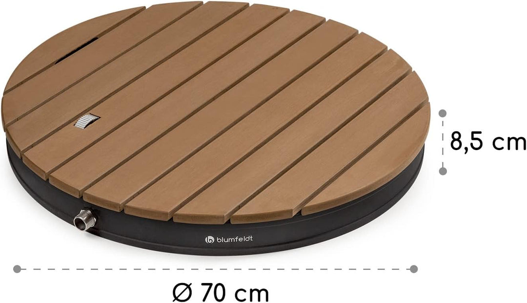 blumfeldt Cool Breeze - Gartendusche, Campingdusche, WPC, Aluminium, Holzoptik, Tragegriff, Gartendu