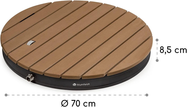 blumfeldt Cool Breeze - Gartendusche, Campingdusche, WPC, Aluminium, Holzoptik, Tragegriff, Gartendu