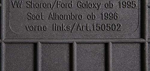 Fussmatten Vorne, Hinten + Tunnel Matte 5er Set für Ford Galaxy 2 II 2006-2015 WA6 7 Sitzer Gummi Gu