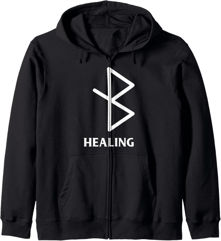 Wikinger-Heilsymbol Runen Elder Futhark Kapuzenjacke
