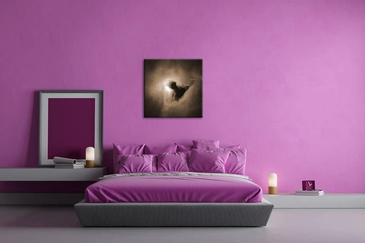 deyoli Stern in einem Galaktischen Nebel Format: 60x60 Effekt: Sepia als Leinwandbild, Motiv fertig