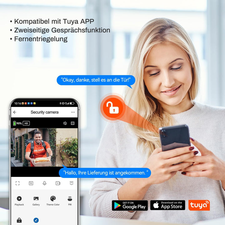 SIMBAILAI 8 Zoll WLAN Kabellose Video Türsprechanlage, Ultradünner Körper, 1080p Touchscreen, Unters