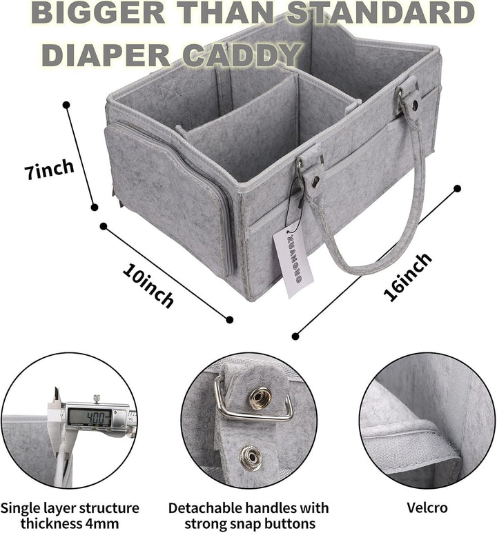 XUANGUO Baby-Windel-Caddy mit Griff, geschlechtsneutral, grosser Aufbewahrungskorb für Kinderzimmer,