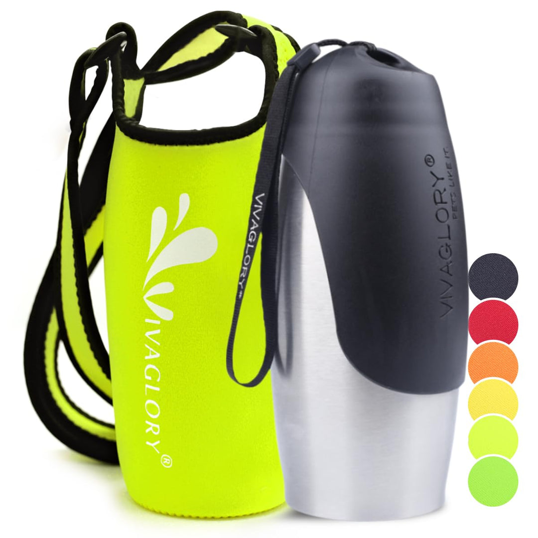 VIVAGLORY hundetrinkflasche &amp; wasserflaschenhalter mit Schultergurt-Kombi, Hunde Trinkflasche &amp; Wass