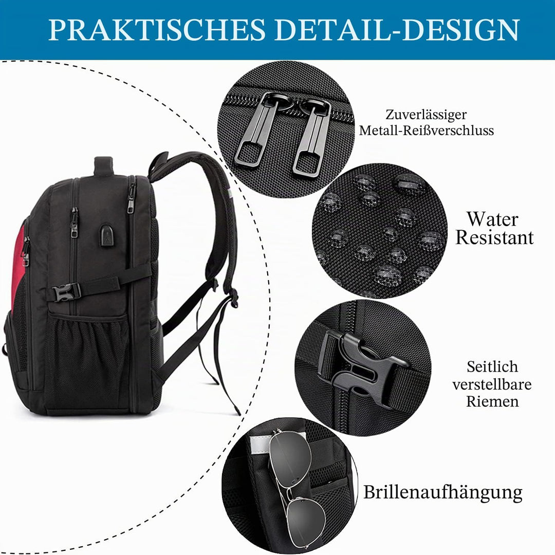 Extra Gross Rucksack Damen 50L Wasserdicht 17 Zoll Laptoptasche Arbeit Laptop Rucksack mit USB Ladea