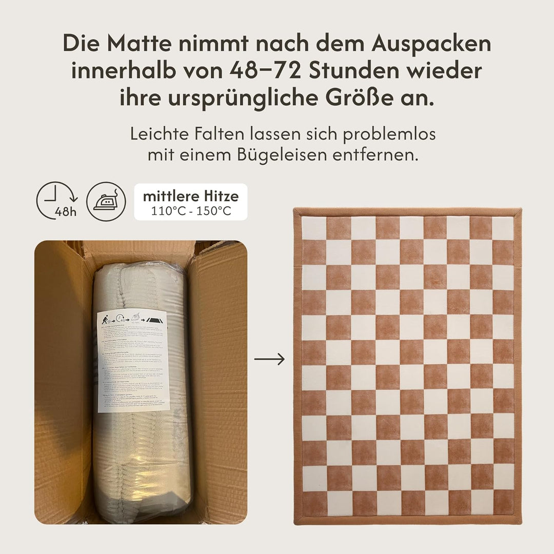 Hakuna Matte Baby Krabbeldecke „Cloud Soft“ 200 x 150 x 2,5 cm, Schachbrettmuster – Hochwertige Kind