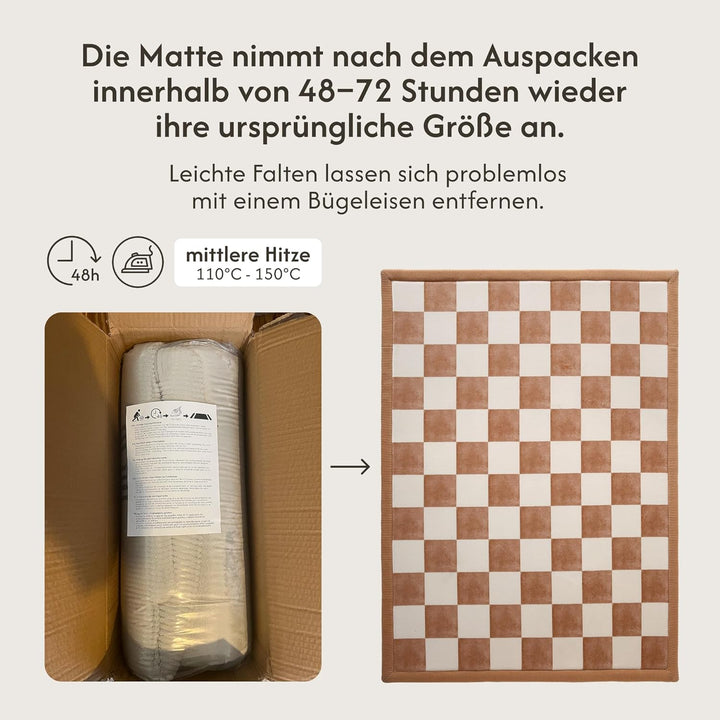 Hakuna Matte Baby Krabbeldecke „Cloud Soft“ 200 x 150 x 2,5 cm, Schachbrettmuster – Hochwertige Kind