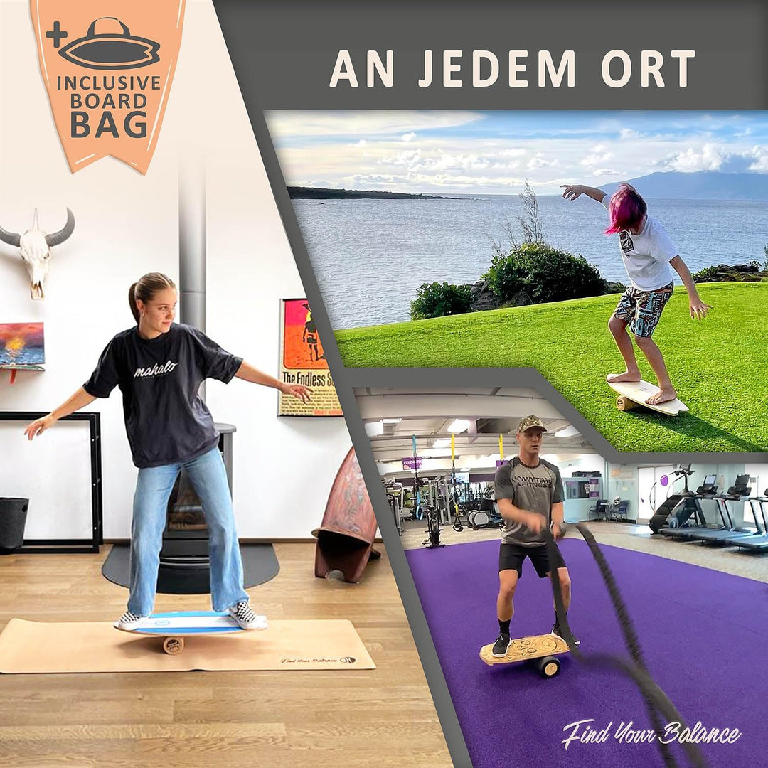 JUCKER HAWAII Balance Boards - Trick & Surf Balanceboard mit extra rutschfester Oberfläche - Find Yo