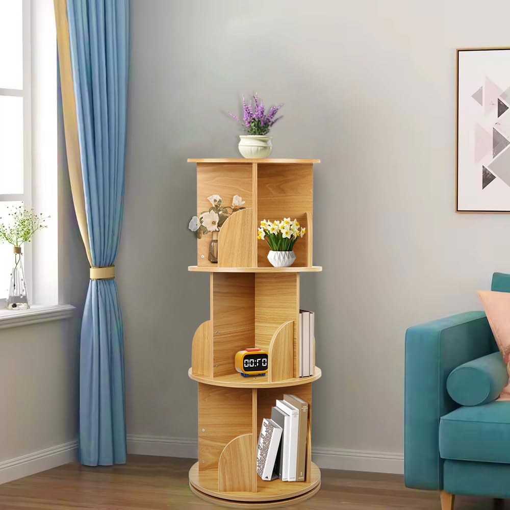 Bücherregal für Kinder, drehbares Regal mit 3 Ebenen für Bücher und Spielzeug, Bücherregal für Kinde