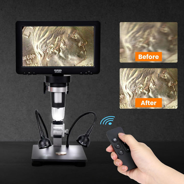 Digital Mikroskop MT2, Matatastudio 7-Zoll IPS 1080P USB Mikroskop unterstützt bis zu 1200x-Digitale