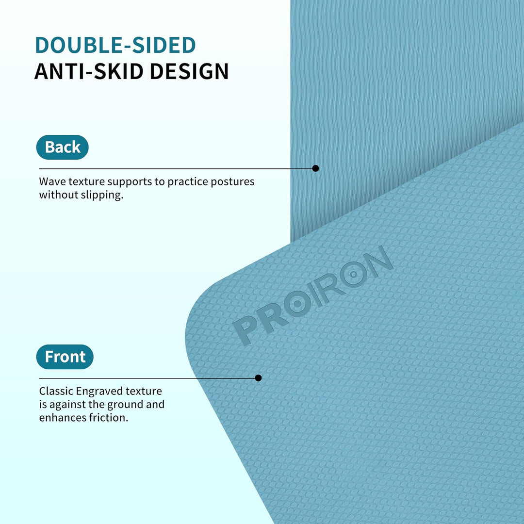 PROIRON Yogamatte Faltbar TPE, Reise Yogamatte rutschfest &amp; leicht 183cm x 61cm x 6mm, Gymnastikmatt